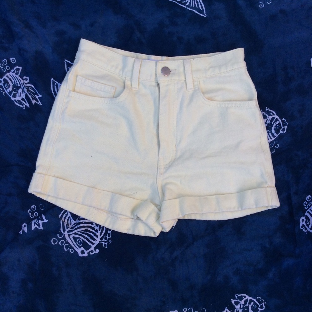 High rise denim shorts